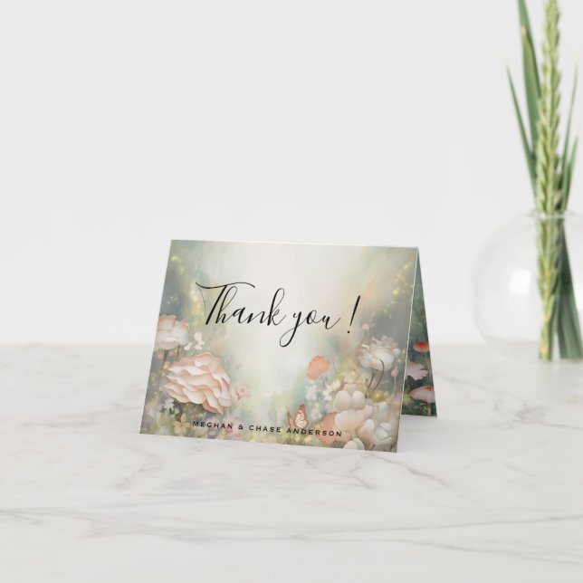 Fairy Tale Woodland Fairycore Romance Thank You Card (Front)