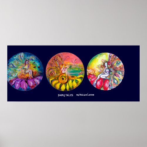 FAIRY TALES colossal yellow pink blue red Poster