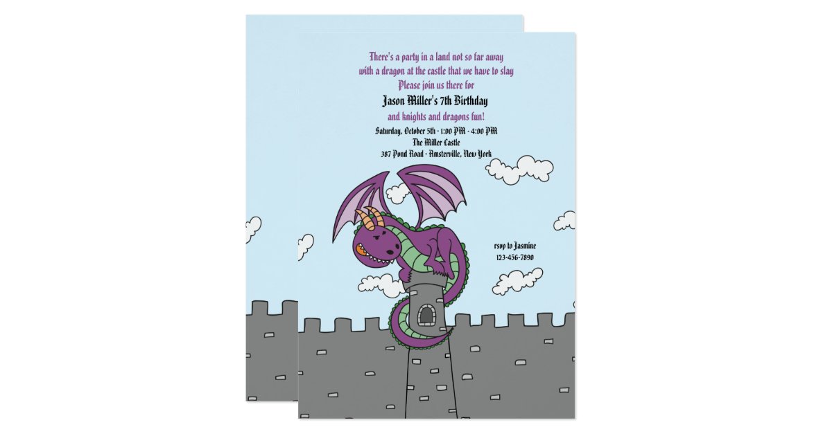 Dragon Tales Birthday Invitations 10