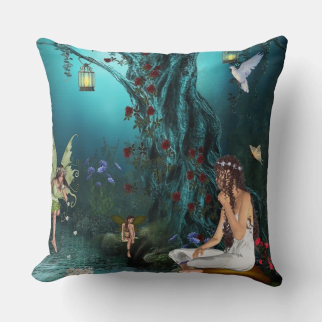 Fairy Tales Throw Pillow (Front)