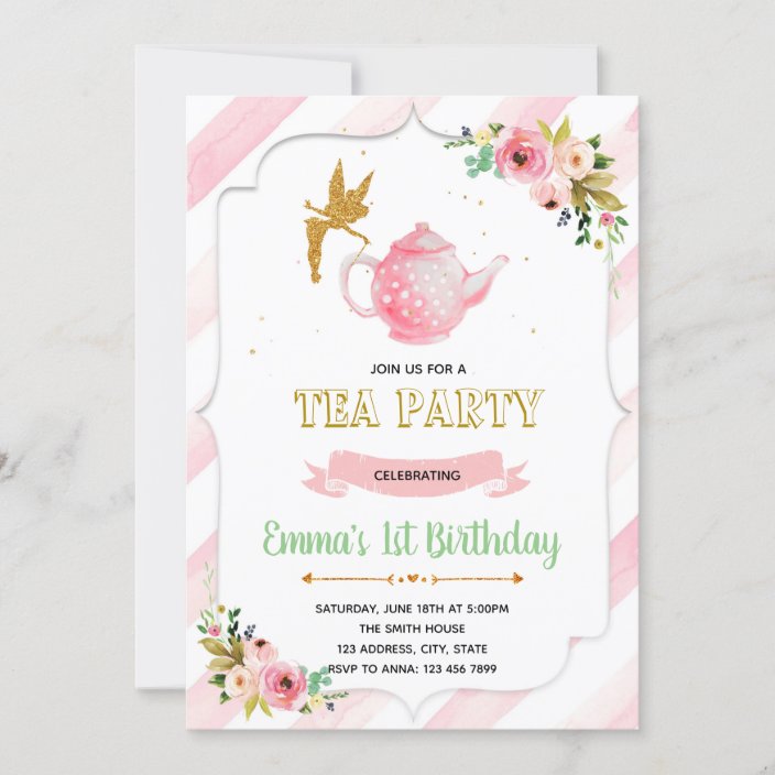 Fairy tea party birthday invitation | Zazzle.com