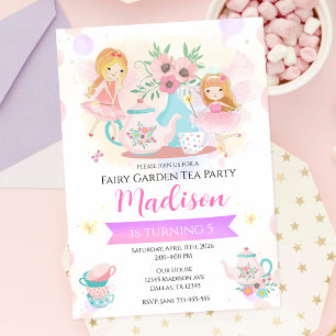 Fairy Tea Party Enchanted Garden Magical Birthday Invitation