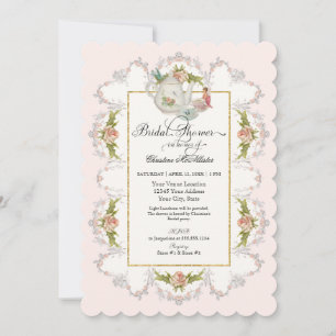 Fairy Tea Party Teapot n Cups Bridal Shower Invitation