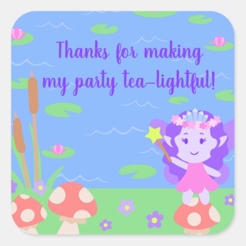 Fairy Tea Party Thank You Sticker