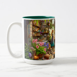 Fairy Tea Party Whimsical Kitchen Two-Tone Coffee Mug