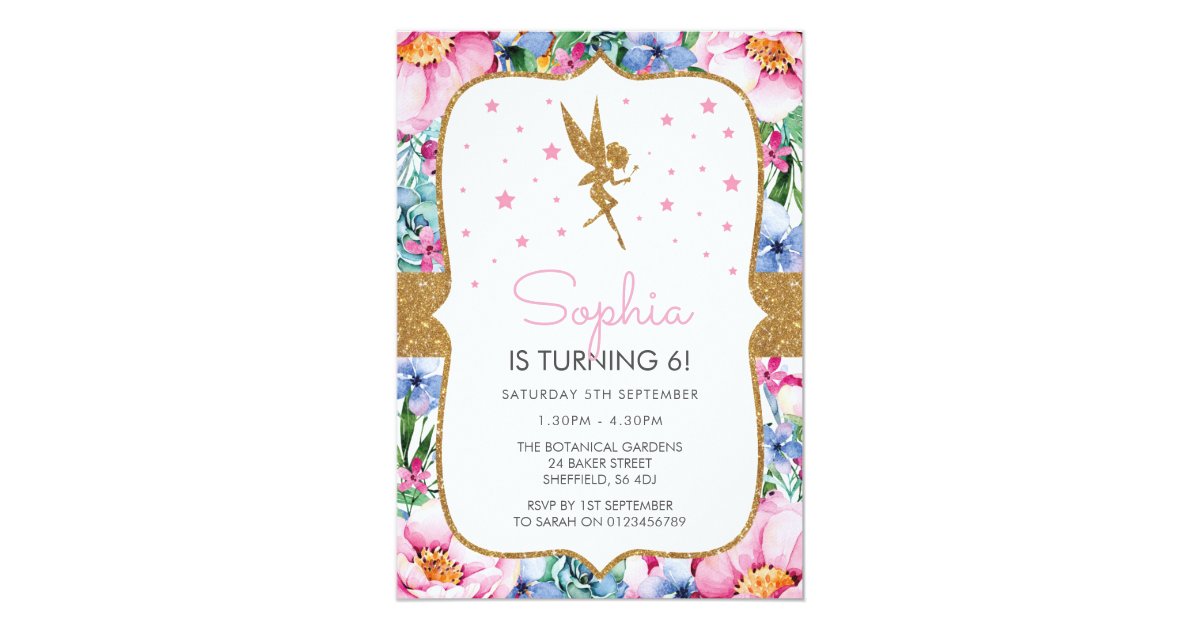 Fairy themed birthday party invitation | Zazzle.com