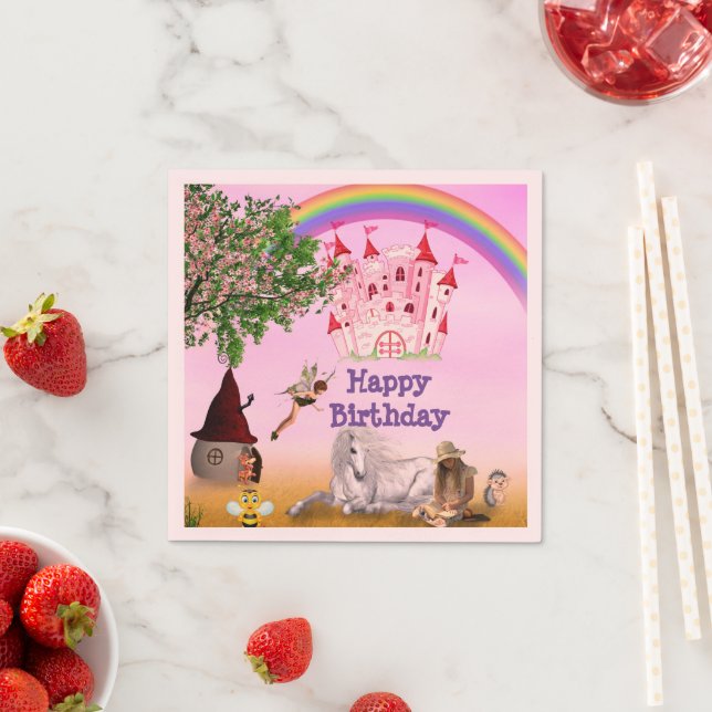 Fairy-Themed Napkins for Kids Party (Insitu)