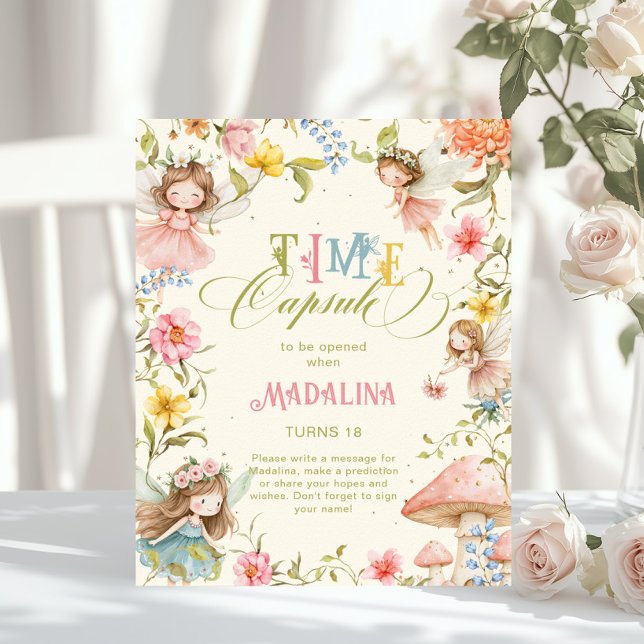 Fairy Time Capsule Bright Wildflower Birthday Poster (Creator Uploaded)