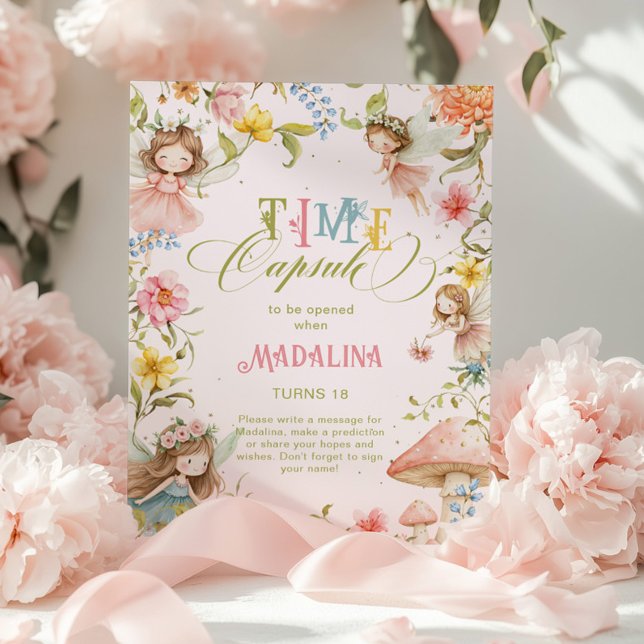 Fairy Time Capsule Bright Wildflower Birthday Poster (Creator Uploaded)