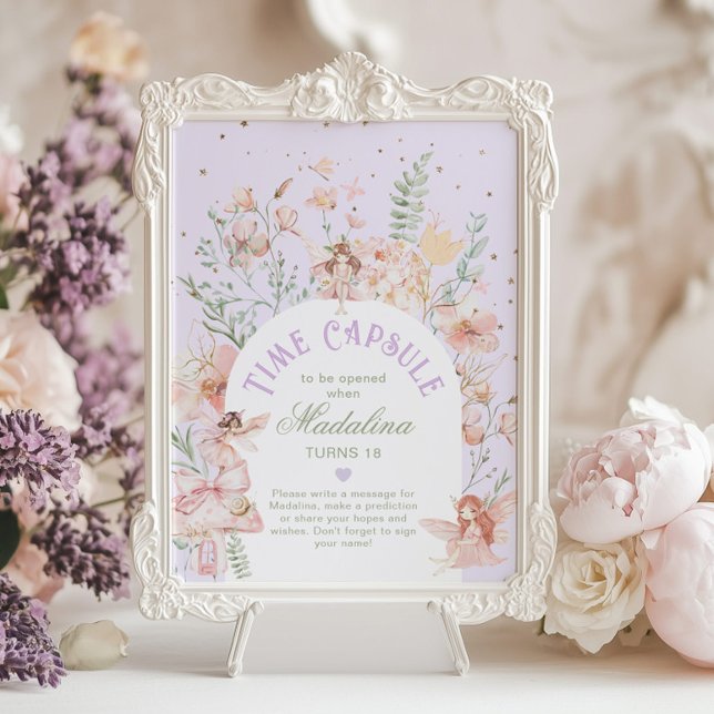 Fairy Time Capsule Whimsical Purple Birthday Poster (Creator Uploaded)