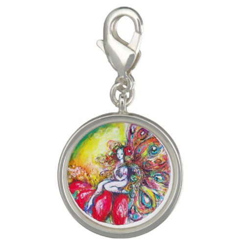 FAIRY TITANIA AND RED FLOWER Yellow Pink Sparkles Charm