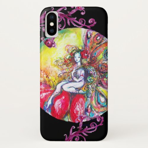 FAIRY TITANIA SITTING ON A RED FLOWER Fantasy iPhone X Case