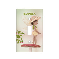 Fairy Toadstool Cute Green Dark Hair  Personal  Light Switch Cover