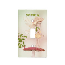 Fairy Toadstool Cute Green Personal   Light Switch Cover