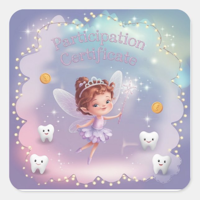 Fairy tooth square sticker (Front)