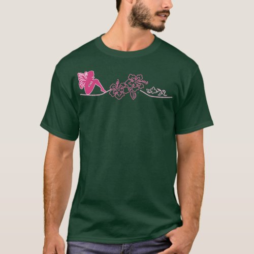 Fairy Tribal Artwork T  hibiscus and fairies  T_Shirt