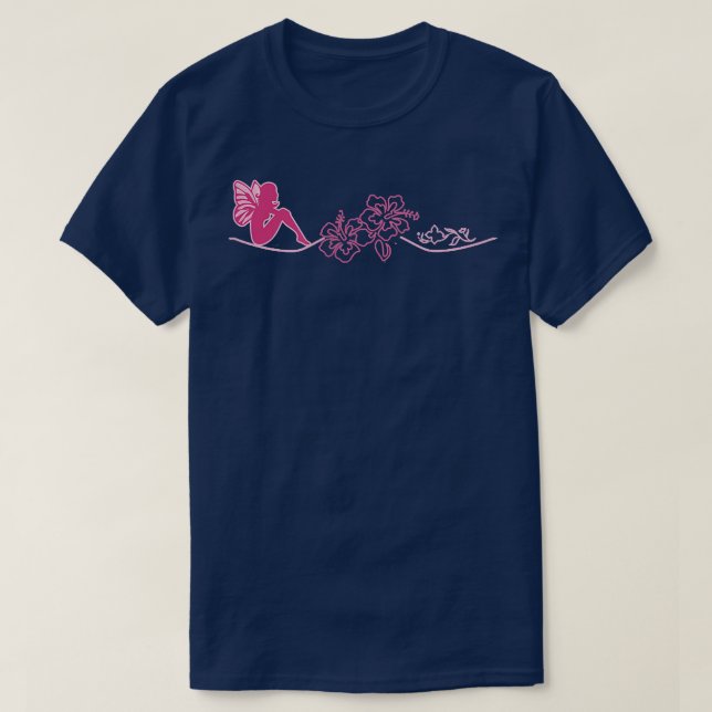 Fairy Tribal Artwork Thibiscus and fairies  T-Shirt (Design Front)