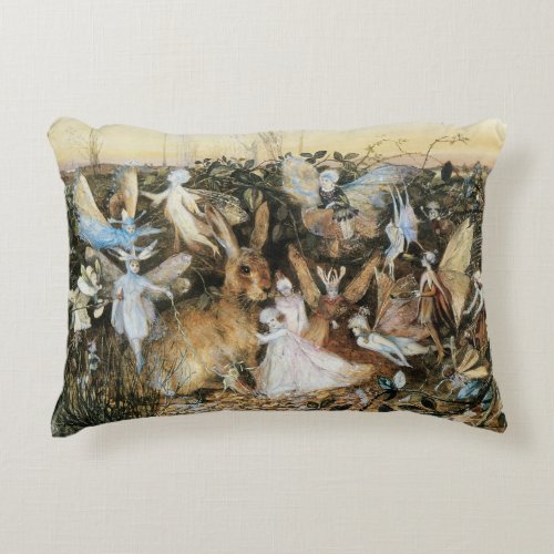 Fairy Twilight by John Anster Fitzgerald Accent Pillow