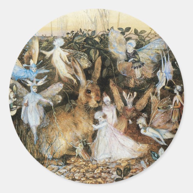 Fairy Twilight by John Anster Fitzgerald Classic Round Sticker (Front)