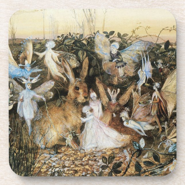 Fairy Twilight by John Anster Fitzgerald Drink Coaster (Front)