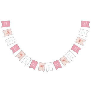 Fairy Twins Mushroom House Birthday Bunting Flags