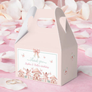 Fairy Twins Mushroom House Birthday Favor Boxes