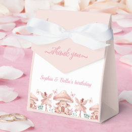 Fairy Twins Mushroom House Birthday Favor Boxes