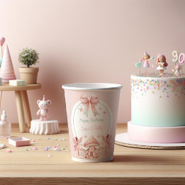 Fairy Twins Mushroom House Birthday Paper Cups