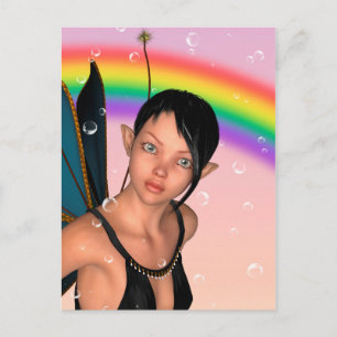 Fairy under Rainbow Postcard