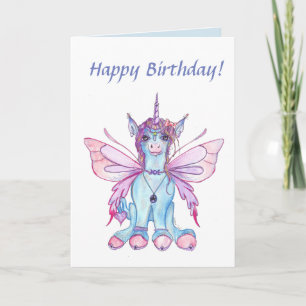 Fairy Unicorn Birthday Card