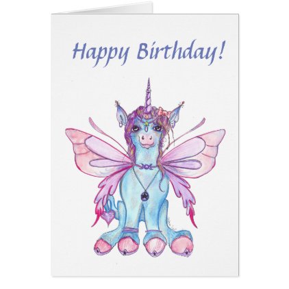 Fairy Unicorn Birthday Card