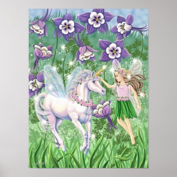 Fairy Unicorn Mini Poster by gailgastfield at Zazzle