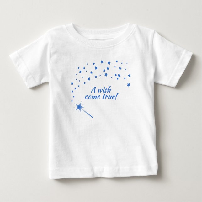 Fairy Wand & Stars, A Wish Come True Baby T-Shirt (Front)