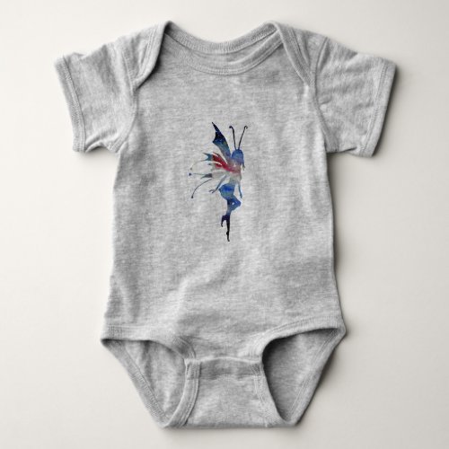 Fairy Watercolor Art Baby Jersey Bodysuit White Baby Bodysuit