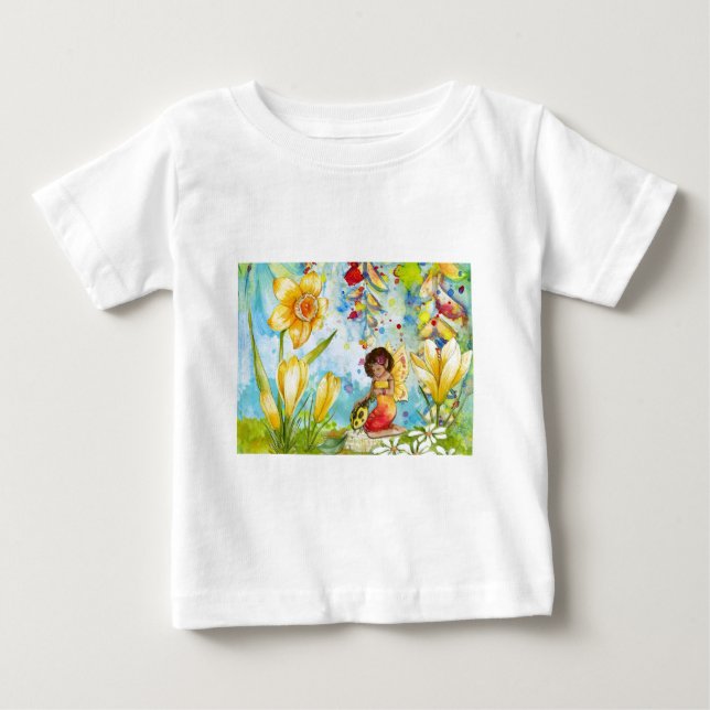 Fairy watercolour illustration whimsical baby T-Shirt (Front)