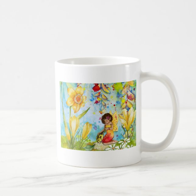 Fairy watercolour illustration whimsical coffee mug (Right)