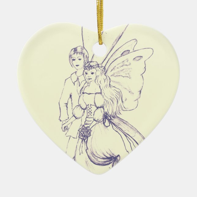 Fairy Wedding Ceramic Ornament (Front)