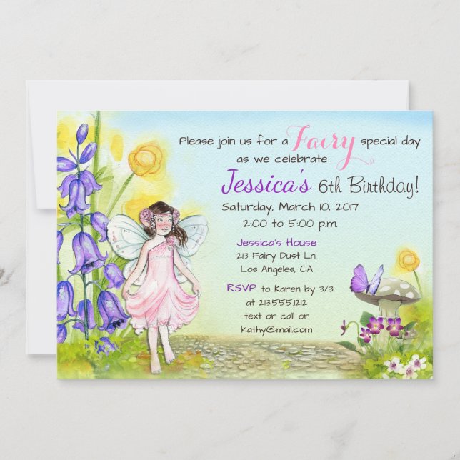 Fairy Whimsical Fantasy Birthday Party Invitation (Front)