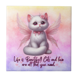 Fairy Whiskers of Love Ceramic Tile