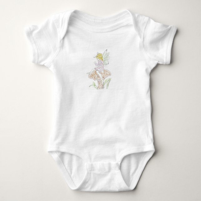 Fairy white baby bodysuit (Front)