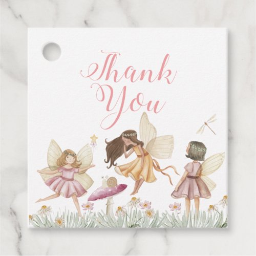 Fairy wildflower birthday favor tags