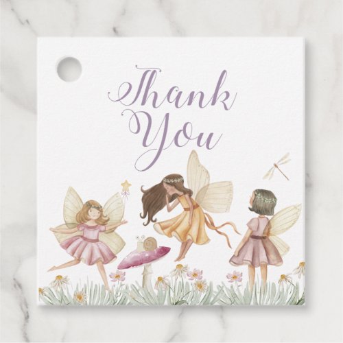 Fairy wildflower birthday favor tags