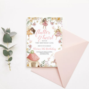 Fairy wildflower birthday invitation