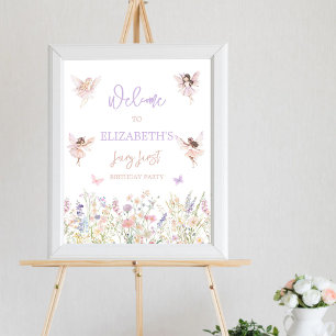 Fairy Wildflower Birthday Welcome Sign