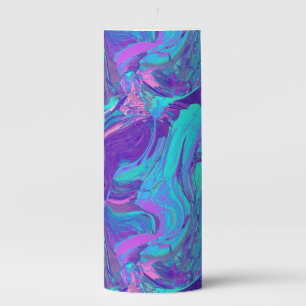 fairy wing artglass - blues and purples : pillar candle