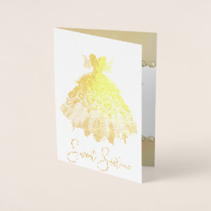 Fairy Wing Gown Gorgeous Golden Fantasy Birthday Foil Card