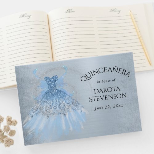 Fairy Wing Gown  Ice Blue Iridescent Frost Sheen Guest Book