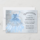 Fairy Wing Gown | Ice Blue Iridescent Frost Sheen Invitation (Front)