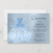 Fairy Wing Gown | Ice Blue Iridescent Frost Sheen Invitation (Front)