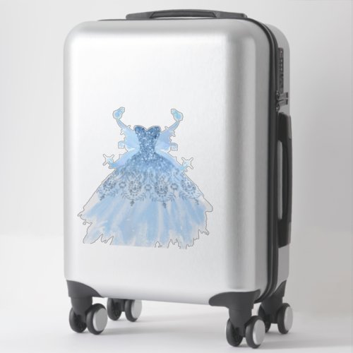 Fairy Wing Gown  Ice Blue Iridescent Periwinkle Sticker